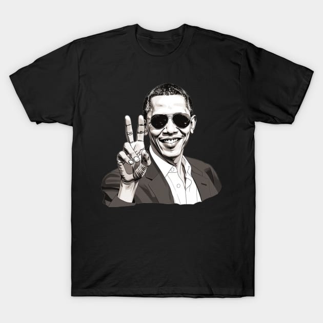 Barack Obama throwing up the peace sign T-Shirt by UrbanLifeApparel